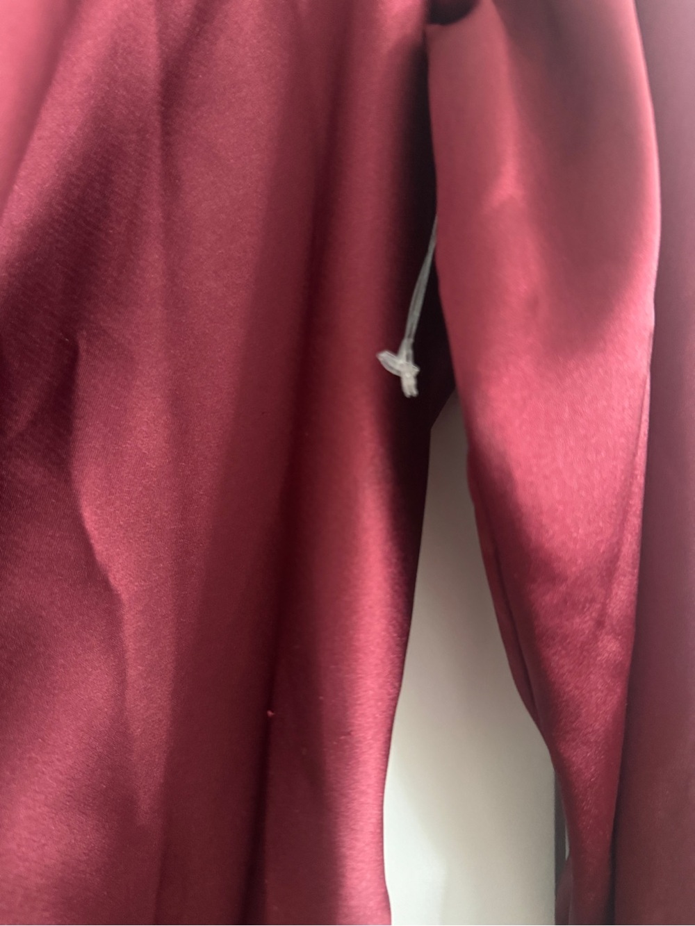 XSCAPE EMERY" SATIN LONG SLEEVE COLLARED DRESS Wrap Satin Shirt Sz 4 color wine - Picture 11 of 12